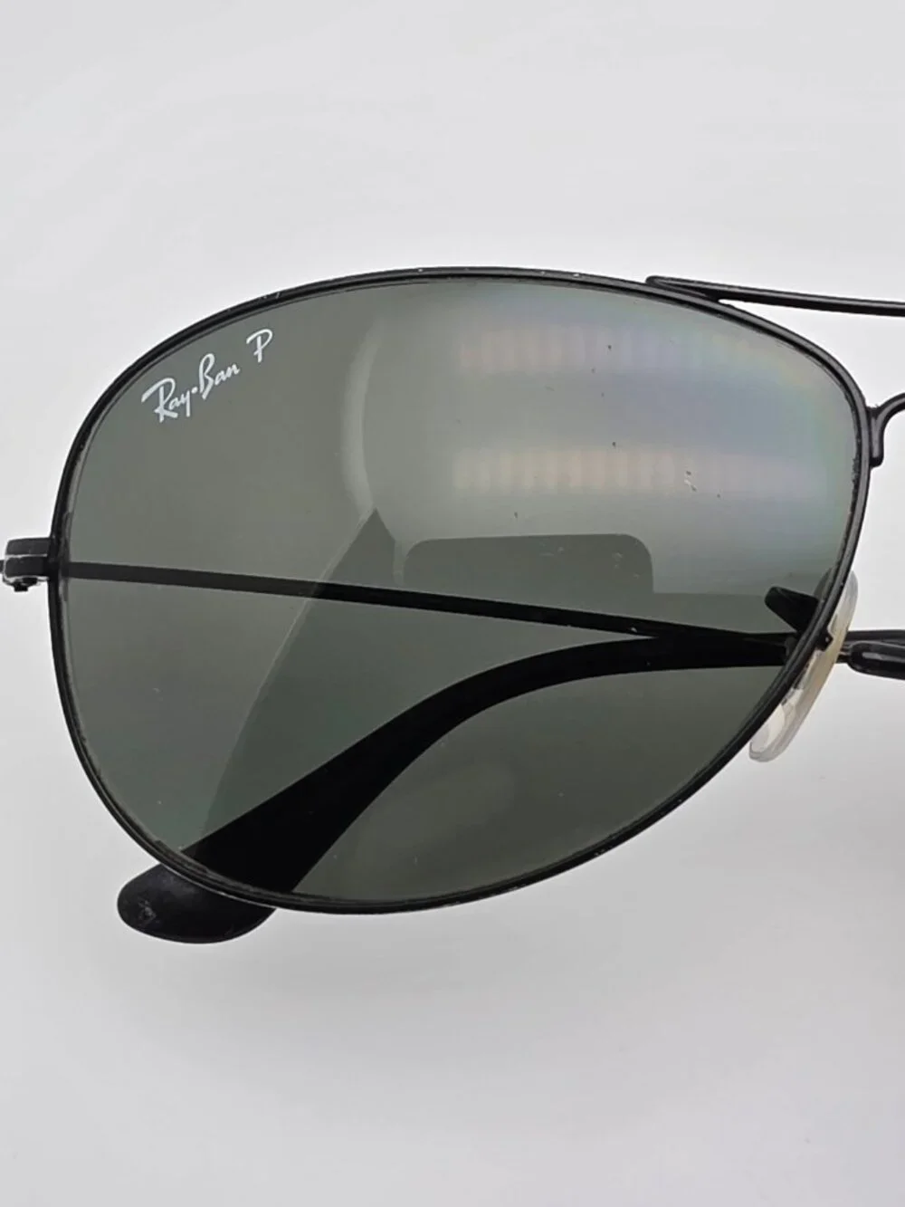 Ray-Ban RB3362 002 Cockpit Black Frame Polarized Green Lens Aviator Sunglasses